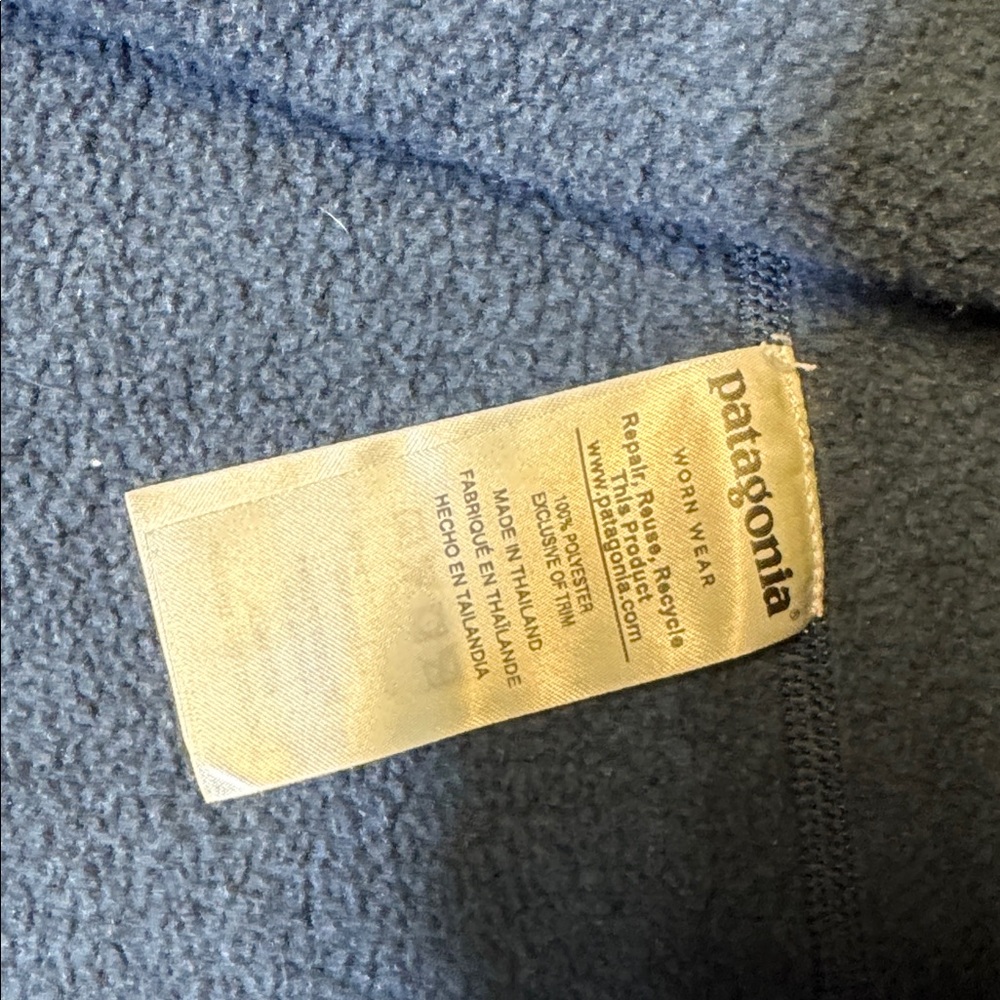 Patagonia women’s M Medium blue solid fleece 1/4 zip pullover outdoor sweater - Picture 5 of 5
